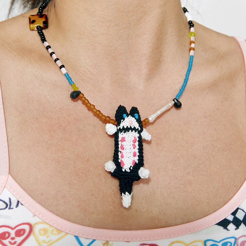 Flat Cat Necklace