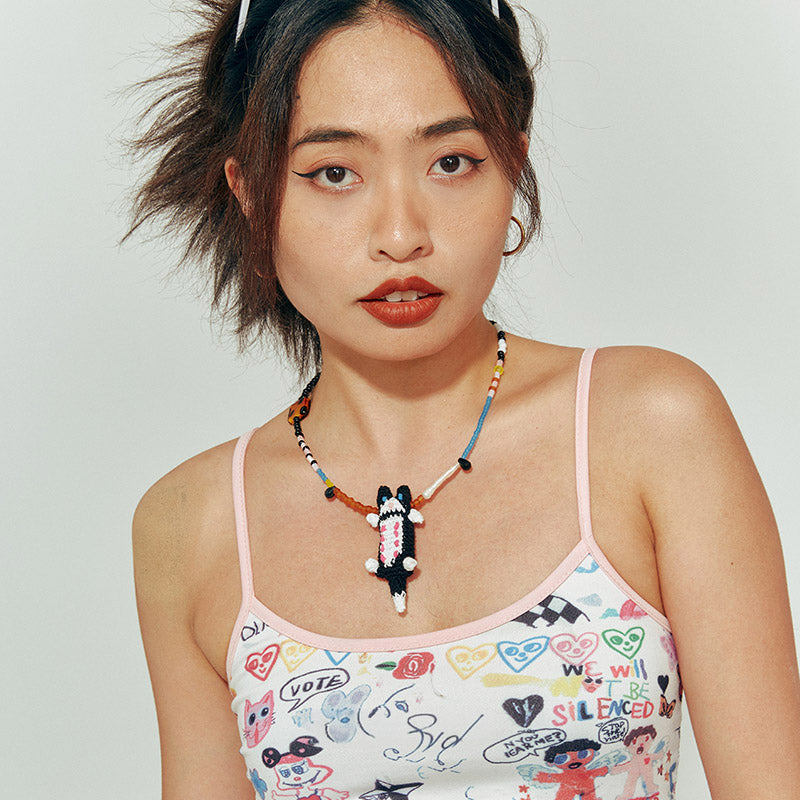 Flat Cat Necklace
